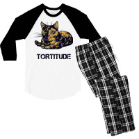 Tortitude Cat Tortoiseshell Kittens Torties Kitty Men's 3/4 Sleeve Pajama Set | Artistshot