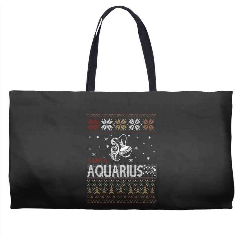 Santa Aquarius Christmas Ugly T Shirts Weekender Totes | Artistshot