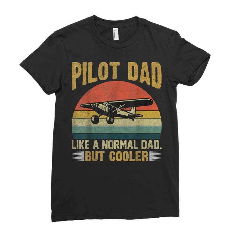 Funny Pilot Art For Dad Father Aviation Airplane P Ladies Fitted T-Shirt by validokel | Artistshot