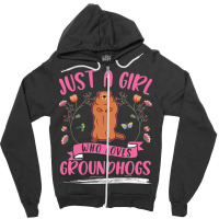 Groundhog Girl Marmot Woodchuck 2 Zipper Hoodie | Artistshot