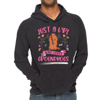 Groundhog Girl Marmot Woodchuck 2 Vintage Hoodie | Artistshot