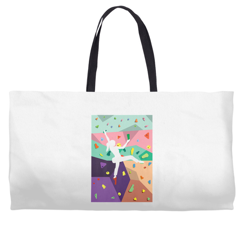 Cute Colorful Rock Climbing Bouldering Wall Climbe Weekender Totes | Artistshot