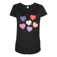 Cicu Valentines Cicu Nurse Valentines Hearts Cardi Maternity Scoop Neck T-shirt | Artistshot