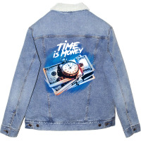 Time Is Money Unisex Sherpa-lined Denim Jacket | Artistshot