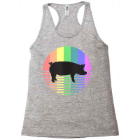 Retro Pig Gay Pride Vintage 80s Rainbow Pig Farm A Racerback Tank | Artistshot