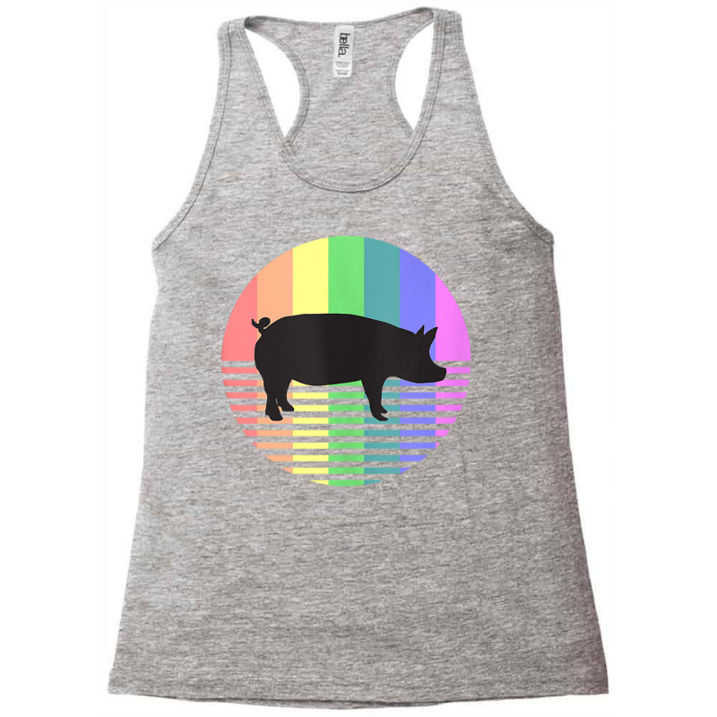 Retro Pig Gay Pride Vintage 80s Rainbow Pig Farm A Racerback Tank by africaka | Artistshot