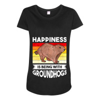 Groundhog Happiness Marmot Woodchuck 3 Maternity Scoop Neck T-shirt | Artistshot