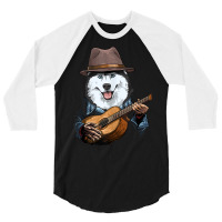 Siberian Husky Playing Guitar Husky Dog Lover Guit 3/4 Sleeve Shirt | Artistshot