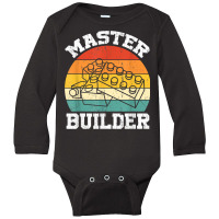 Master Builder Kids Building Blocks Brick Toy Mast Long Sleeve Baby Bodysuit | Artistshot