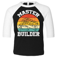 Master Builder Kids Building Blocks Brick Toy Mast Toddler 3/4 Sleeve Tee | Artistshot