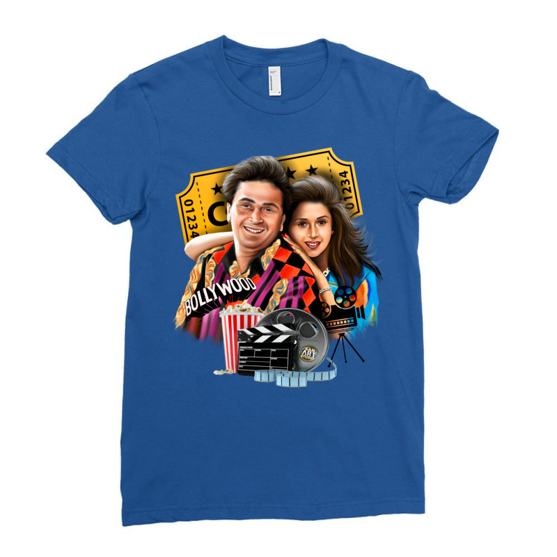 Rishi Kapoor And Madhuri Dixit Ladies Fitted T-Shirt by hpesoyyuosifw | Artistshot