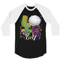 Love Golf Ball With Fleur De Lis Beads Fat Tuesday 3/4 Sleeve Shirt | Artistshot