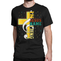 Womens In Jesus Name I Sing Music Note Cross Vinta Classic T-shirt | Artistshot