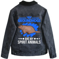 Groundhogs Are My Spirit Animals Marmot Unisex Sherpa-lined Denim Jacket | Artistshot