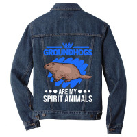 Groundhogs Are My Spirit Animals Marmot Men Denim Jacket | Artistshot