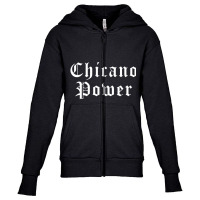 Chicano Power Old English Cholo T Shirt Youth Zipper Hoodie | Artistshot