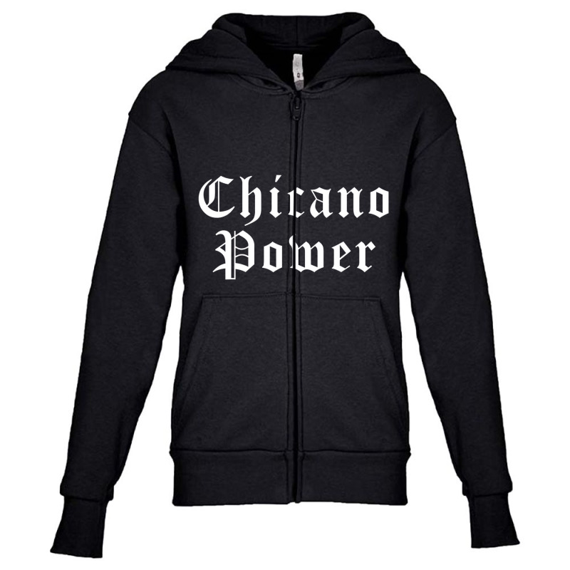 Chicano Power Old English Cholo T Shirt Youth Zipper Hoodie by voutsro | Artistshot