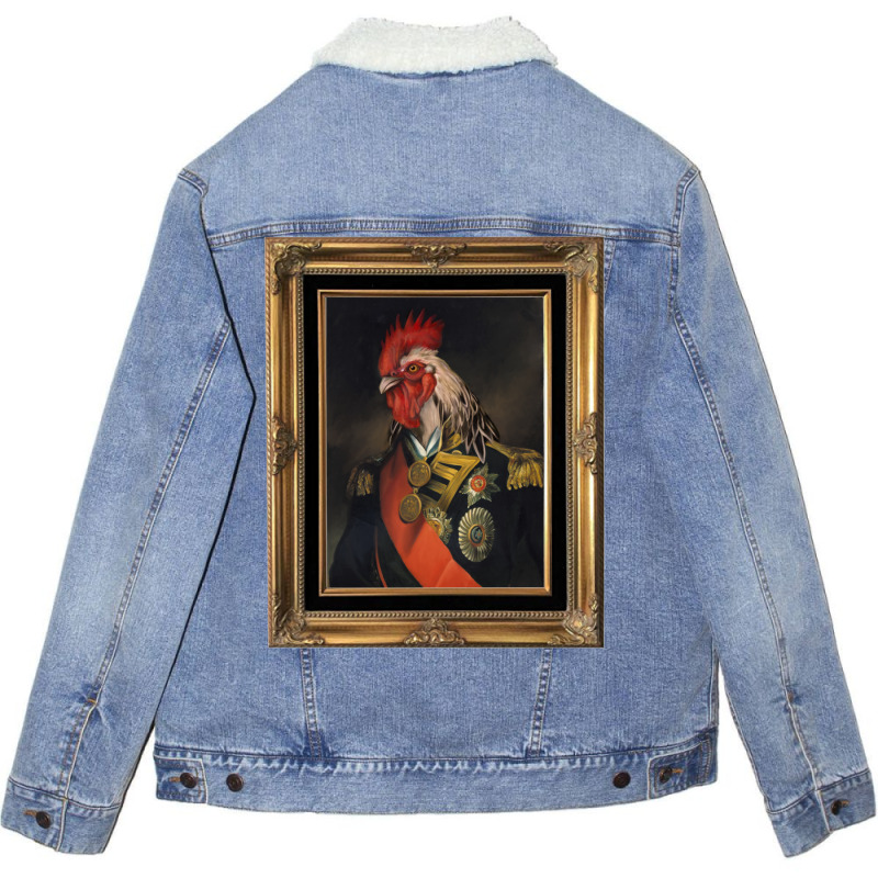 British Sussex Rooster Unisex Sherpa-Lined Denim Jacket by neekakhalodb | Artistshot