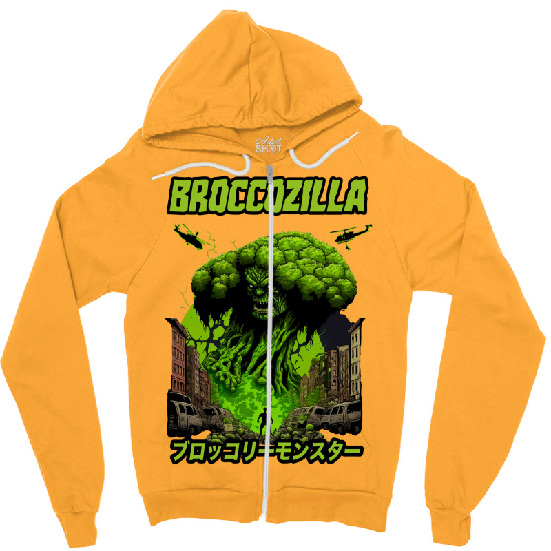 Broccozilla Zipper Hoodie by neekakhalodb | Artistshot