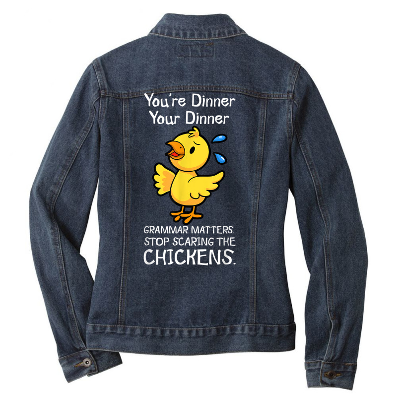 English Teacher Grammar Police Grammarians Instruc Ladies Denim Jacket by ewubea | Artistshot