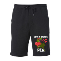 Loveasaurus Rex Valentines Day Dinosaur With Red Heart Funny And Cute Fleece Short | Artistshot