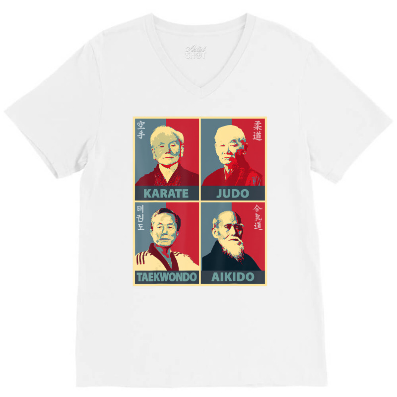 Karate, Judo, Aikido, Taekwondo Founders T Shirt V-neck Tee | Artistshot