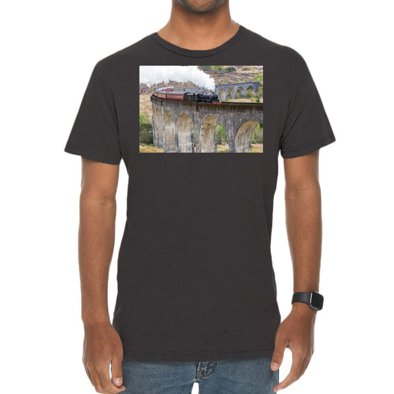 Jacobite Steam Train Over The Glenfinnan Viaduct Vintage T-Shirt by heathybatevam | Artistshot