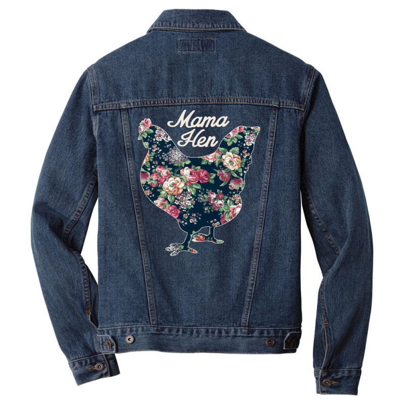 Mama Hen Floral Chicken Countrycore Aesthetics Cute Flowers Print For Men Denim Jacket | Artistshot