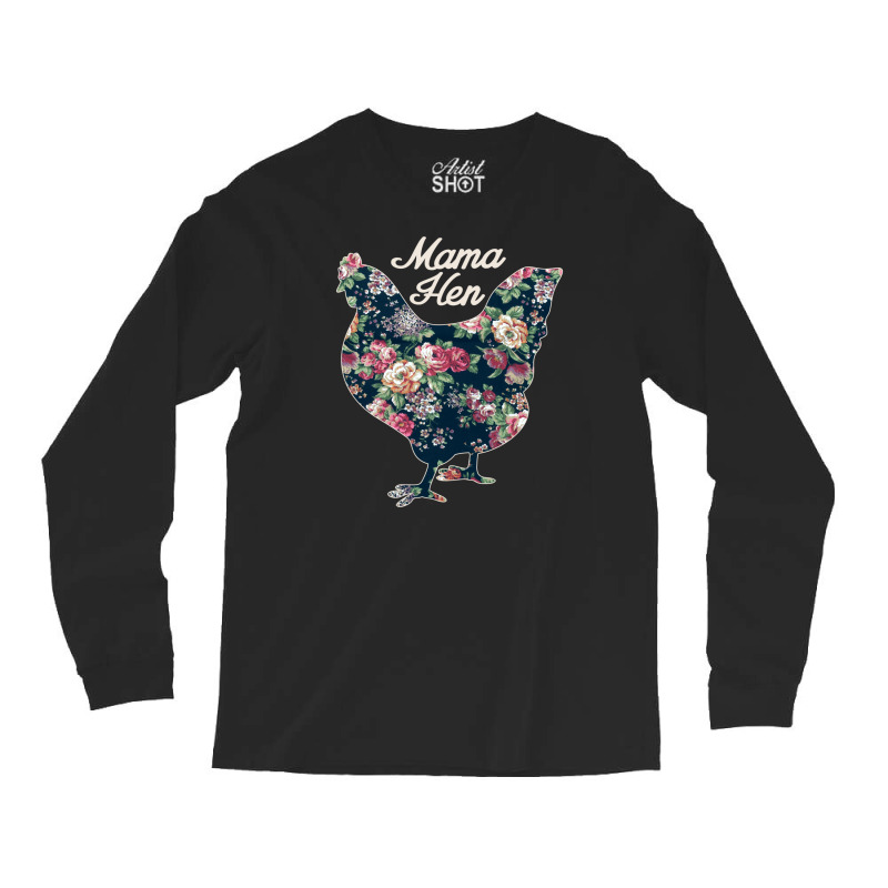 Mama Hen Floral Chicken Countrycore Aesthetics Cute Flowers Print For Long Sleeve Shirts | Artistshot