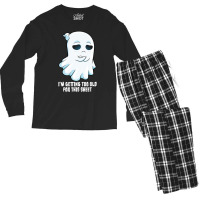 Sad Ghost Halloween Costume Getting Too Old For Th Men's Long Sleeve Pajama Set | Artistshot