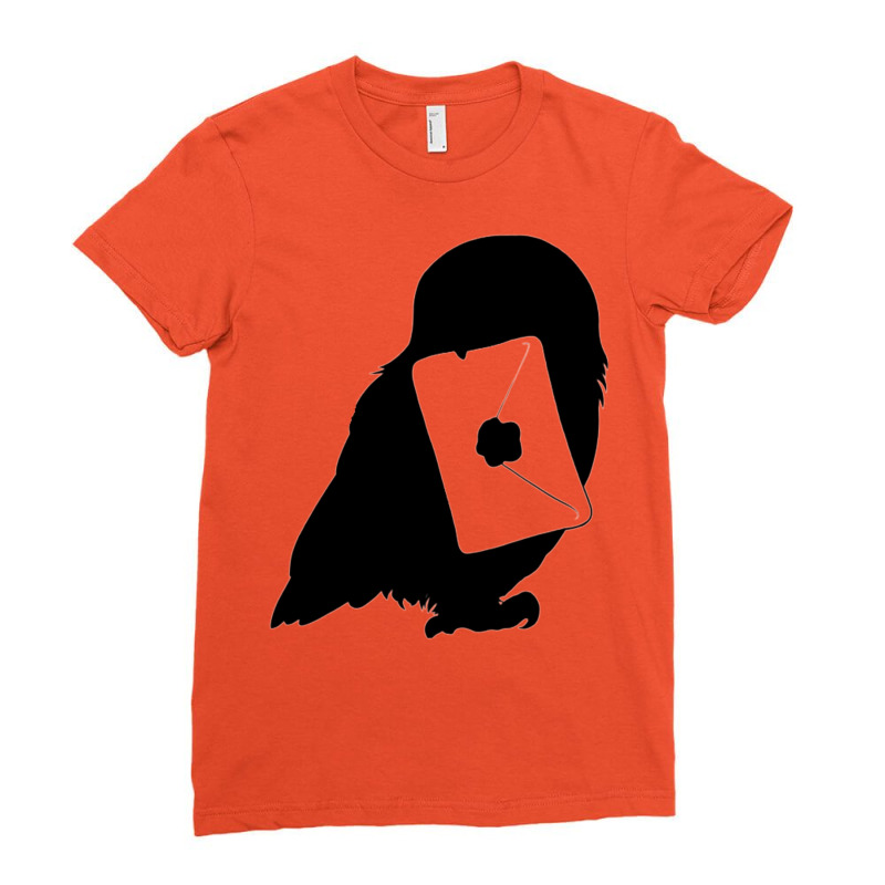 Magic Owl And Letter Silhouette 35 Ladies Fitted T-Shirt by mbalzdylia2 | Artistshot