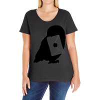 Magic Owl And Letter Silhouette 35 Ladies Curvy T-shirt | Artistshot