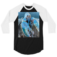 Funny Jumpscare Lobster Meme Blue Crustacean T Shi 3/4 Sleeve Shirt | Artistshot