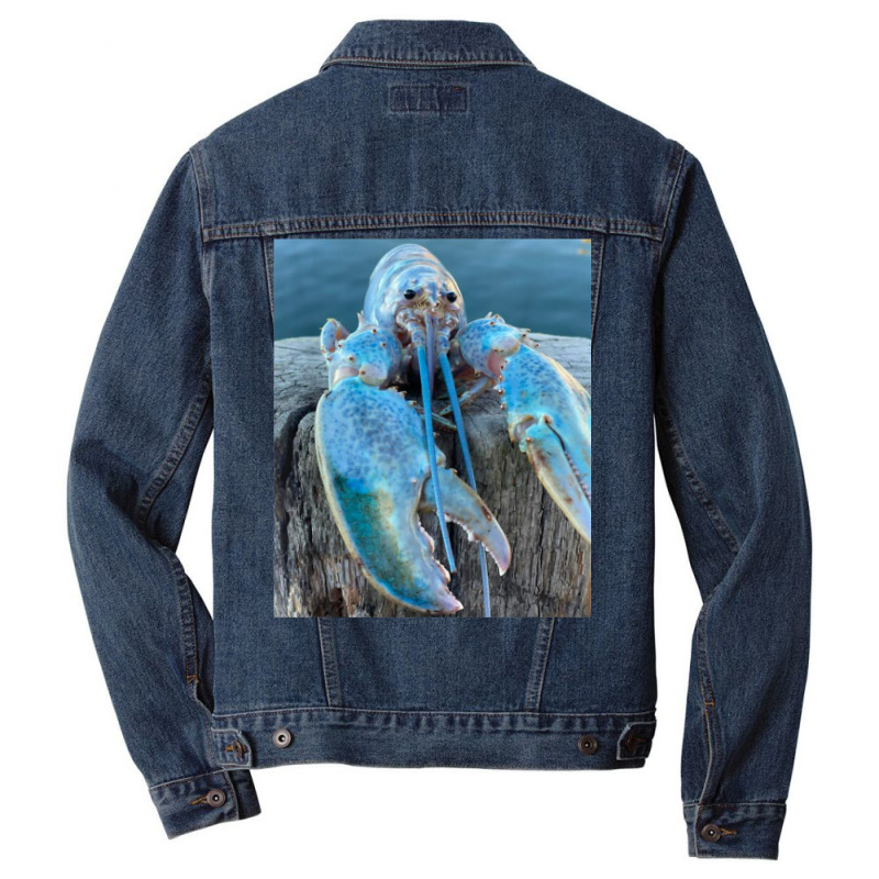 Funny Jumpscare Lobster Meme Blue Crustacean T Shi Men Denim Jacket | Artistshot