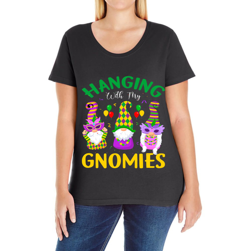 Hanging With My Gnomies Carnival Mask Fat Tuesday  Ladies Curvy T-Shirt by XAVIERESPREE | Artistshot