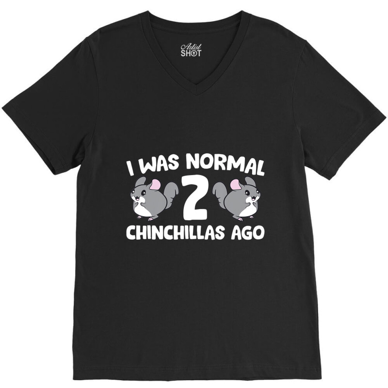 Chinchilla Pet Owner I Was Normal 2 Chinchillas Ag V-neck Tee | Artistshot