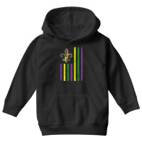 Mardi Gras Us Flag With Flour De Lis Celebration New Orleans Parade Ou Youth Hoodie | Artistshot