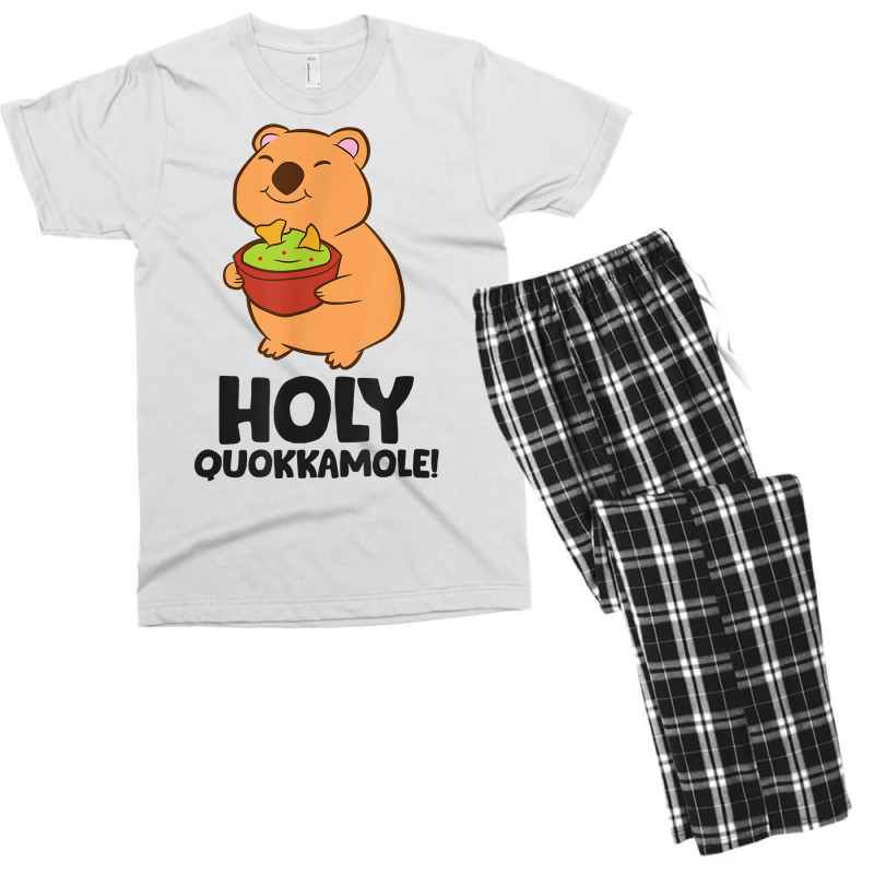 Holy Quokkamole Cute Avocado Quokka Eating Guacamo Men's T-shirt Pajama Set | Artistshot