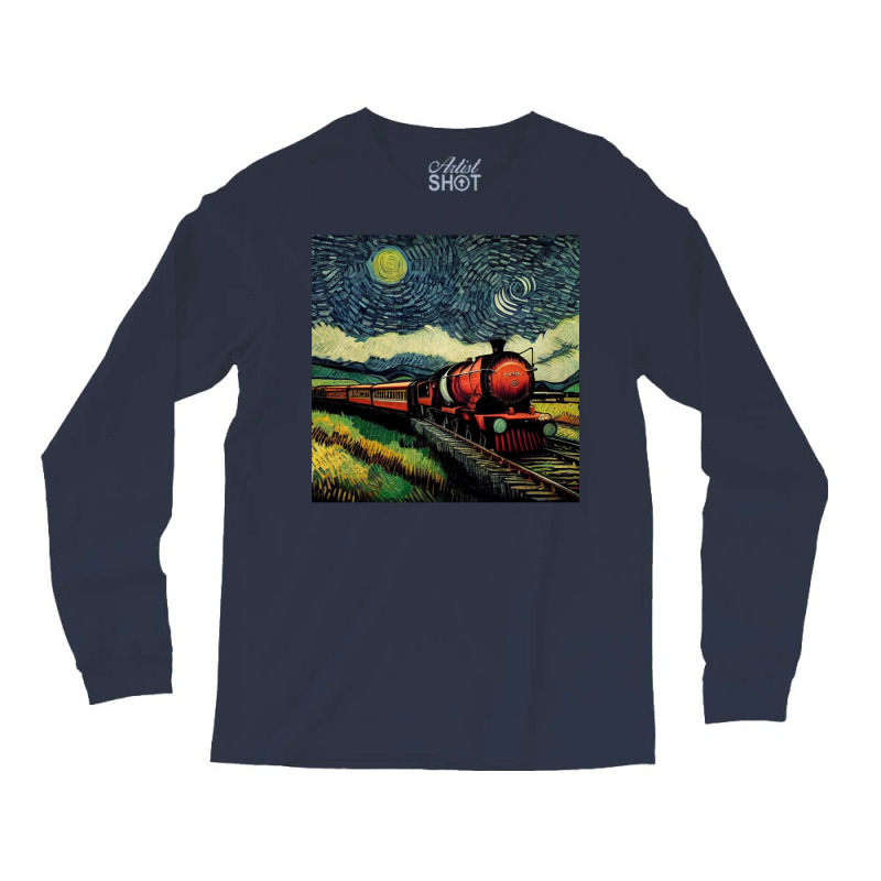 Starry Night Wizarding Express Train 39 Long Sleeve Shirts by murhanixcayak | Artistshot