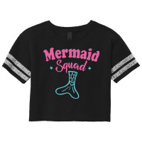 Mermaid Squad Funny Mermaid Lover Gift With Cute Pink Text And Tail Gr Scorecard Crop Tee | Artistshot