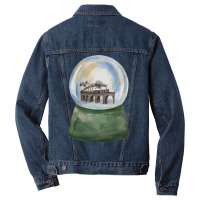 Steam Train In Crystal Ball Men Denim Jacket | Artistshot