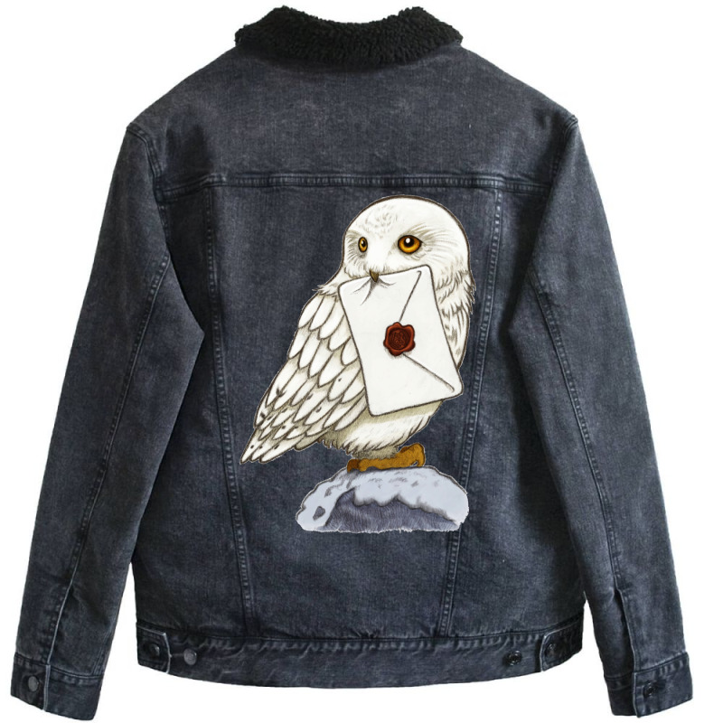 White Owl 24 Unisex Sherpa-Lined Denim Jacket by heathybatevam | Artistshot