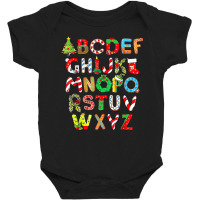 Christmas Alphabet Abc Kindergarten Teachers Funny Baby Bodysuit | Artistshot