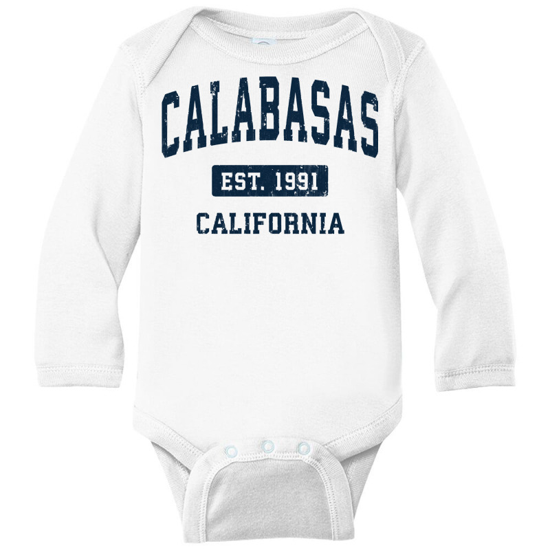 Calabasas California Ca Vintage Athletic Sports De Long Sleeve Baby Bodysuit by geisea | Artistshot