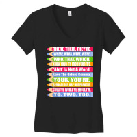 Fun Spelling And Grammar Shirt There Their Were We Women's V-neck T-shirt | Artistshot