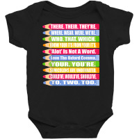 Fun Spelling And Grammar Shirt There Their Were We Baby Bodysuit | Artistshot