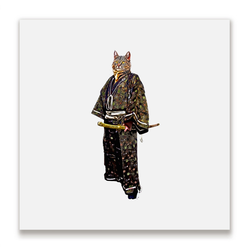 Cat Samurai Bakeneko 怪猫 Metal Print Square | Artistshot