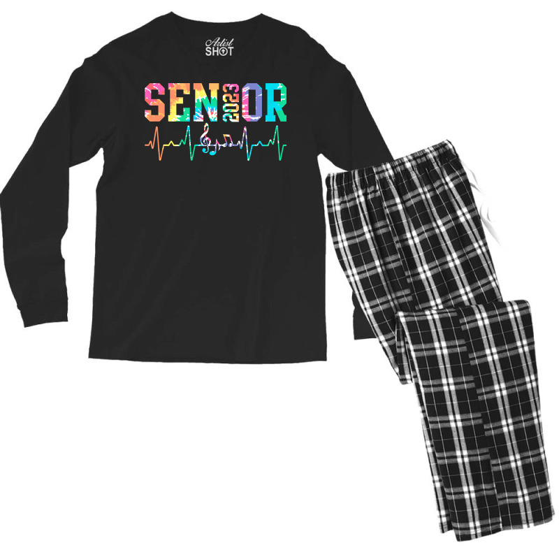 Tie Dye 2023 Senior Music Funny Class Of 2023 Musi Men's Long Sleeve Pajama Set by geisea | Artistshot