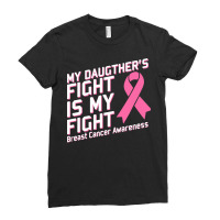 My Daughter's Fight Is My Fight Breast Cancer Awareness Pink Ribbon Ladies Fitted T-shirt | Artistshot