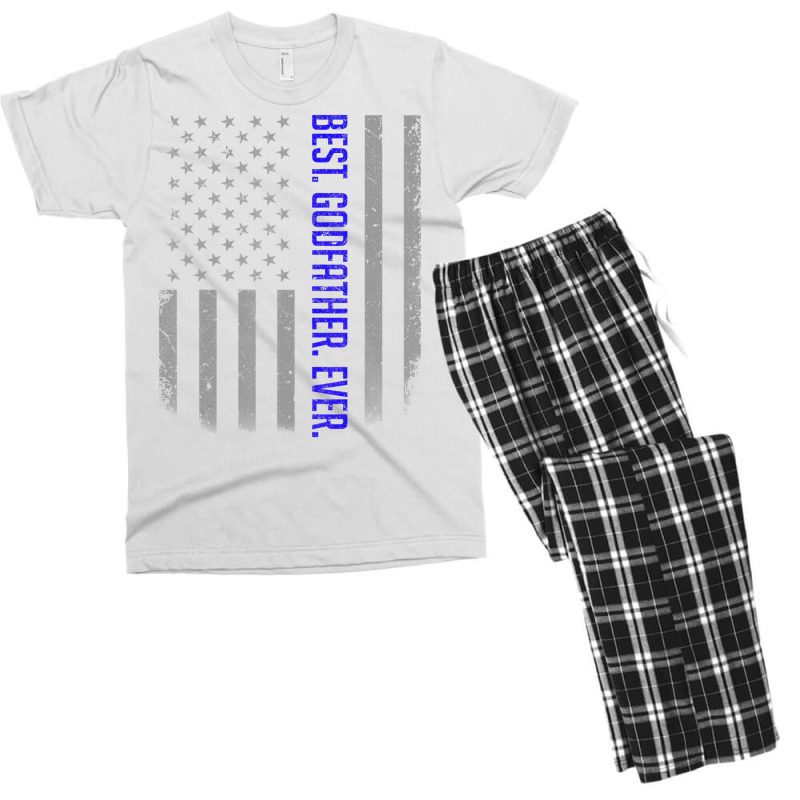 Mens Best Godfather Ever American Flag Shirt Gift Men's T-shirt Pajama Set by mheny | Artistshot